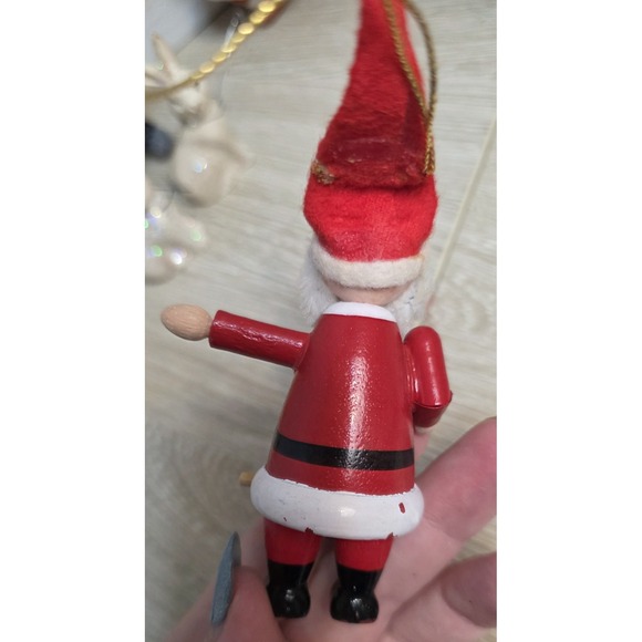 Vintage Wooden Christmas Ornaments Hand Painted Old Design Collectible Holiday - Picture 6 of 15